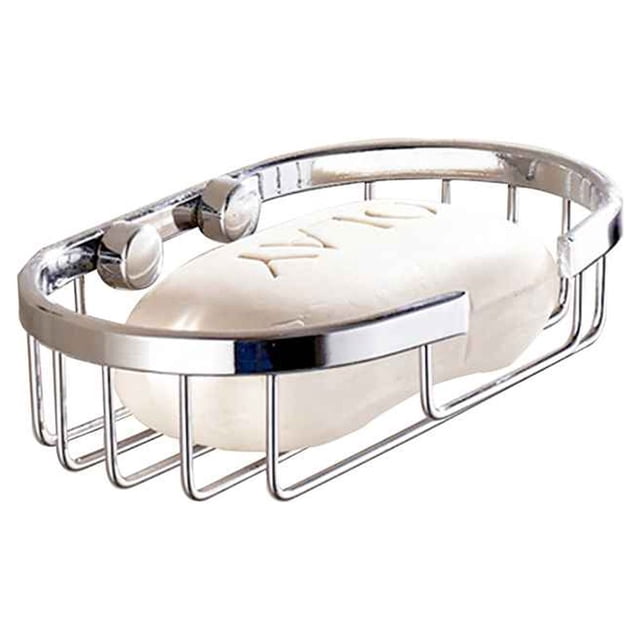 relayinert Wall Mounted Bathroom Shower Aluminium Brass Shelf Plate Stainless Holder Soap Storage Rack Box Container Basket Two round soap net