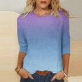 thumbnail image 5 of Hauts à Manches 3/4 pour Femme Mode Femme T-Shirt Ample Imprimé Blouse à Manches 3/4 Col Rond Hauts Décontractés T-Shirts en Coton Femmes T-Shirts pour Femme Mode T-Shirts à Manches 3/4 pour Femme, 5 of 5
