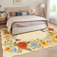 thumbnail image 2 of Garvee 5'x7' Floral Area Rugs, Washable Boho Rugs Ultra Soft Print Carpet, Non-Slip Low Pile Rug Stain Resistant Distressed Indoor Rugs for Living Room Bedroom Dining Room, Yellow, 2 of 9