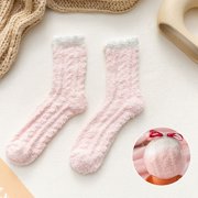 Birthday Socks With Velvet And Thickened Coral Velvet Acrylic Christmas Socks For Men And Women Socks For Men And Women Sports Socks Sock Pink
