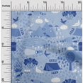 thumbnail image 2 of oneOone Rayon Medium Blue Fabric Kids Craft Projects Decor Fabric Printed By The Yard 56 Inch Wide, 2 of 4
