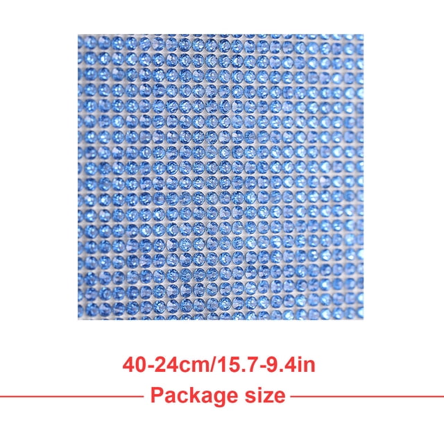 VONKY Crystal Rhinestone Ribbon Clothing Accessories Sticker Convenient Using Present Decoration Sheet with Shine Appearance Exquisite light blue 6 hot melt glue
