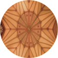 thumbnail image 1 of Ahgly Company Tapis d'Intérieur Rond Lavable en Machine Orange Transitionnel, 3 Pieds Rond, 1 of 7