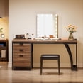 thumbnail image 4 of Tribesigns Coiffeuse de 59 Pouces en Noyer avec 3 Tiroirs, Table de Maquillage Réversible avec Rangement pour Femmes et Filles, Bureau Seulement, 4 of 5