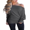 thumbnail image 1 of Off The Shoulder Tops Batwing Sleeve Oversized Tunic Pullover Sweatshirts(Women‘s), 1 of 5