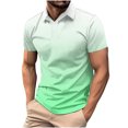 thumbnail image 2 of EOYWHK Button Up Shirts Men Business Casual Golf Shirts Gradient Color Muscle Shirts Short Sleeve Collar Work Blouse, 2 of 6