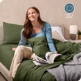 thumbnail image 3 of Bare Home Cozy Fleece Sheet Set - Extra Plush Polar Fleece - Deep Pocket - Full, Cypress, 3 of 8