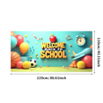 thumbnail image 1 of Colorful Welcome Back to School Banner with Apple Airplane Balloon and Star Elements Backdrop Party Decorations for School Events Opening Ceremonies Classroom Decor Photo Props, 1 of 4