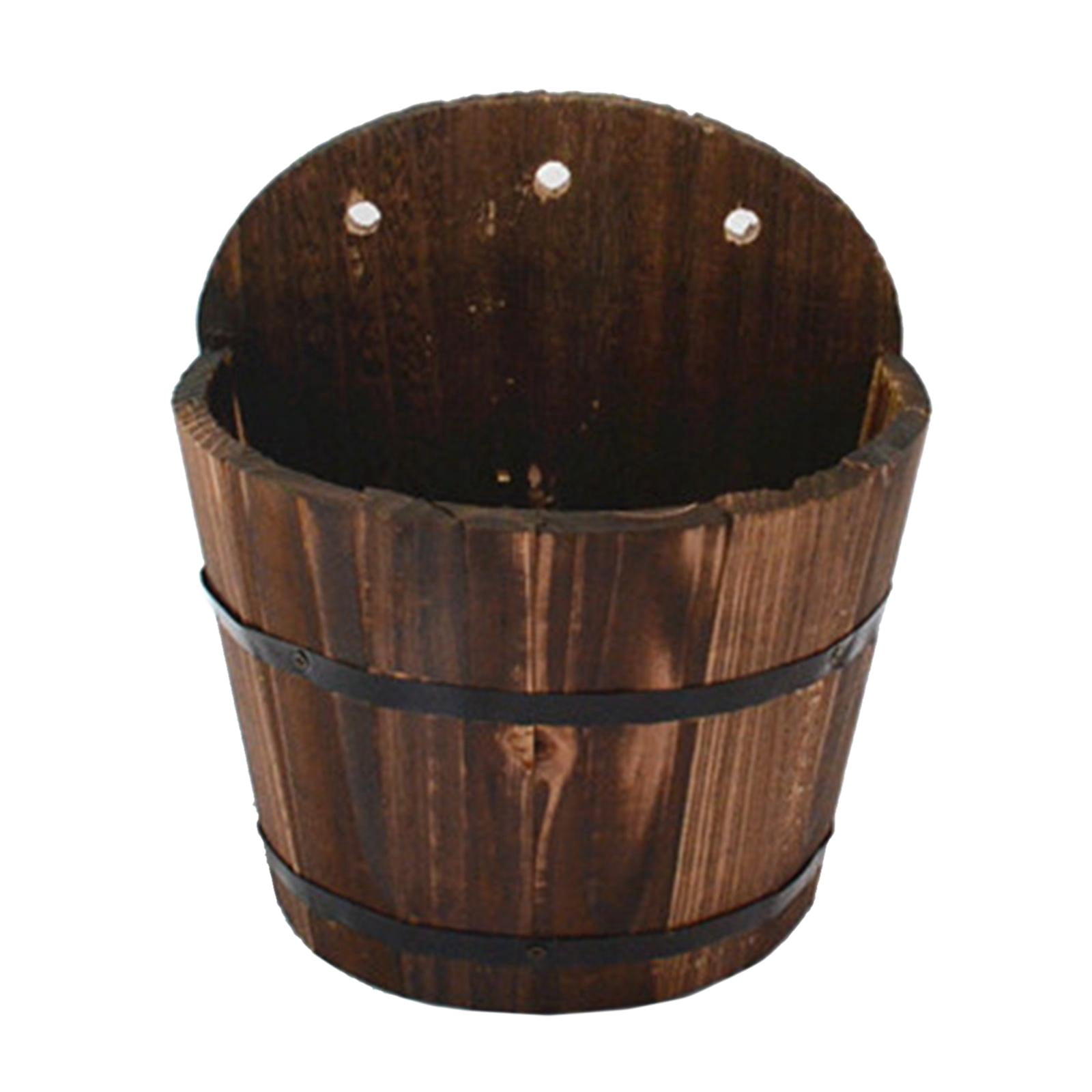 S SERENABLE Barrel Planter Garden Flower Pot Container Outdoor Indoor Flower Pot S S