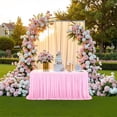 thumbnail image 3 of Tulle Table Skirt White 75 cm x 122 cm Recyclable Transparent Ruffled Polyester Table Decoration For Wedding Birthday Banquet, 3 of 6