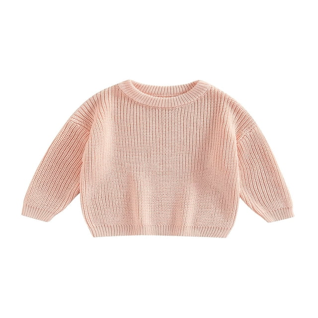 Chandail Tricoté pour Tout-Petit Fille Garçon, Blouse Chandail, Chandail Molletonné Chaud à Col Rond, Manches Longues