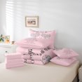 thumbnail image 4 of Erosebridal Ensemble de Literie à Imprimé Cœur d'Amour Format Simple, Ensembles de Couette Romantiques de la Saint-Valentin avec Draps, Rose, Réversible, 4 of 5