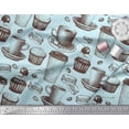 thumbnail image 3 of Soimoi polyester Crepe Fabric Burger,Cupcake & Cups Print Sewing Fabric Yard 42 Inch Wide, 3 of 3