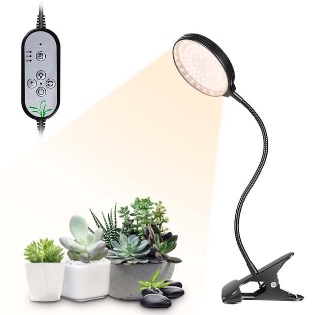 USB Grow Light pour Plantes 78 DEL Lumière du Soleil Spectre Complet Lampe de Culture à Pince de Bureau Réglable pour Plantes d'Intérieur 5 Niveaux Réglables Minuterie 4/8/12 H