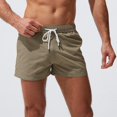 thumbnail image 2 of Shorts de Bain Homme Été Plage Trunks Kaki Uni P, 2 of 8