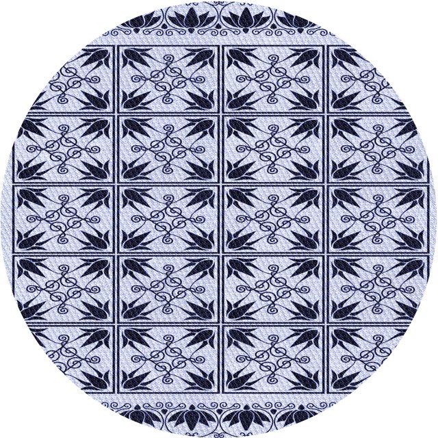 Ahgly Company Tapis Rond Lavable en Machine Intérieur Transitionnel Lilas Pâle Violet, 3 Pieds Rond