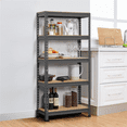 thumbnail image 2 of Yaheetech 5 Tiers Storage Shelf Metal Frame Organizer Rack 330LB Capacity for Each Tier, Dark Gray, 2 of 8