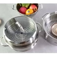 thumbnail image 2 of Sunwealth 3-Tier Stainless Steel Steamer with Glass Lid - 26cm, 2 of 5