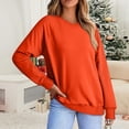 thumbnail image 2 of Chandails en Molleton Col en V pour Femmes Manches Longues Décontractées Tops Chandail Oversize, 2 of 5