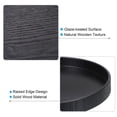 thumbnail image 3 of Unique Bargains 10" Wood Serving Tray Round Decorative Platter Home Kitchen Table, Black, 3 of 5