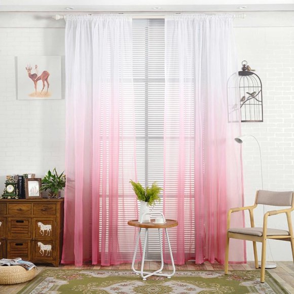 Gradient Curtains Sheer Curtains for Girls Room Kids Bedroom Baby Nursery Teen Toddler Little Princess Closet Backdrop Light Lavender Lilac