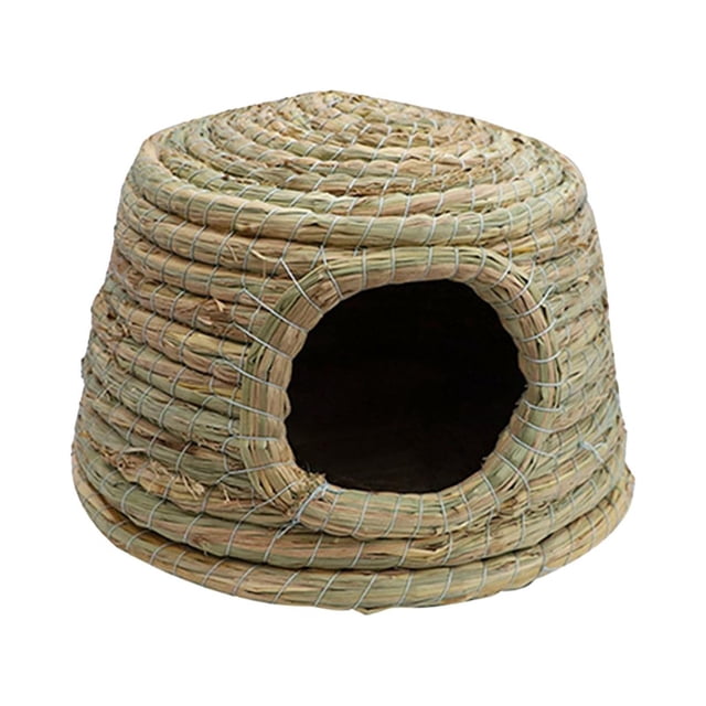Maytalsory Rabbit Grass House Stable Playhouse Nest Shelter Straw for Canary Ferret Large Brown Small