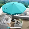 thumbnail image 2 of Costway Parasol de Patio 10 Pi avec Manivelle, Inclinaison Réglable, Volants, Toit Ventilé, 8 Baleines, Bleu, 2 of 10