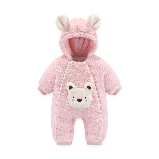 LSLJS Barboteuse pour Bébé Fille Garçon Combinaison Pyjama Manches Longues à Capuche en Peluche Tenue Automne Hiver