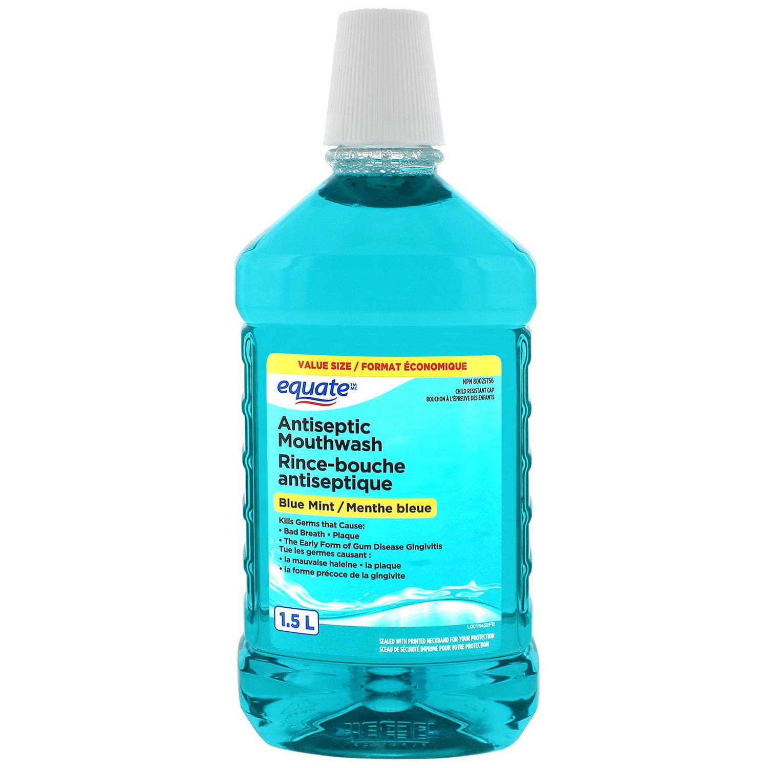 Equate Rince-bouche Antiseptique à la menthe bleue 1,5 L