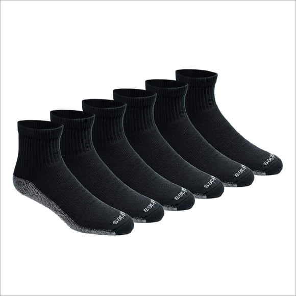 Dickies Men's Dri-tech Moisture Control Quarter Socks Multipack Shoe Size: 6-12 (Sock Size: 10-13) Black (6 Pack)