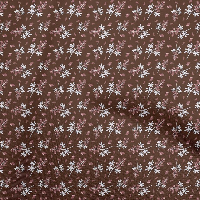 oneOone Polyester Spandex Maroon Fabric Kids Floral Sewing Craft Projects Fabric Prints By Yard 56 Inch Wide