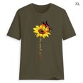 thumbnail image 5 of Blouse Été Manches Courtes T-shirt Tournesol Blouse Femmes Imprimé Col Rond Top, Vert, XL, 5 of 5