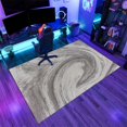 thumbnail image 3 of Abstract Grey Swirl Area Rugs, Ombre Gray Brown Design Carpet, Non Slip Low Pile Washable Indoor Rug for Living Room Bedroom Gameroom Study Office Entrance Foyer 5x6ft, 3 of 8