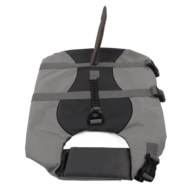 Dog Life Vest Dog Lifesaver Adjustable Safe Pet Floatation Jacket With Back Handle D Ring For Beach Boating Swimming Gray