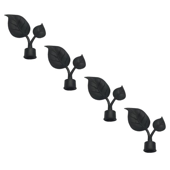 Langgg 4Pcs Curtain Rod End Caps Durable Curtain Finials for Living Room Home Decor Style A Black Style B
