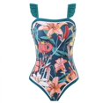 thumbnail image 3 of Daisyyozoid Womens Swimwear Clearance Halter Split Three-piece Printed Swimsuit, 3 of 4