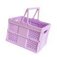 thumbnail image 1 of S SERENABLE Storage Crate Foldable Basket Milk Crate for Camping Spring Outing Household Purple, 1 of 9