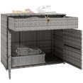 thumbnail image 1 of Outsunny Armoire de Rangement Extérieure en Osier, Armoire de Rangement pour Serviettes de Piscine, Gris, 1 of 10