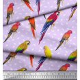 thumbnail image 2 of Soimoi Purple Cotton Cambric Fabric Macaw Parrot Bird Fabric Prints By Yard 42 Inch Wide, 2 of 3