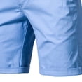 thumbnail image 3 of Yuzhih Summer Shorts for Men Slim Stretch Twill Flat Front Shorts Basic Solid Color Lounge Shorts with Pockets, 3 of 3