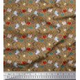 thumbnail image 1 of Soimoi Polyester Crepe Fabric Book,Magnifier & Telescope Education Theme Print Sewing Fabric Yard 52 Inch Wide, 1 of 3