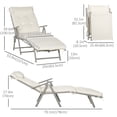 thumbnail image 3 of Outsunny Chaise Longue d'Extérieur avec Design Pliant Blanc Crème, 3 of 10
