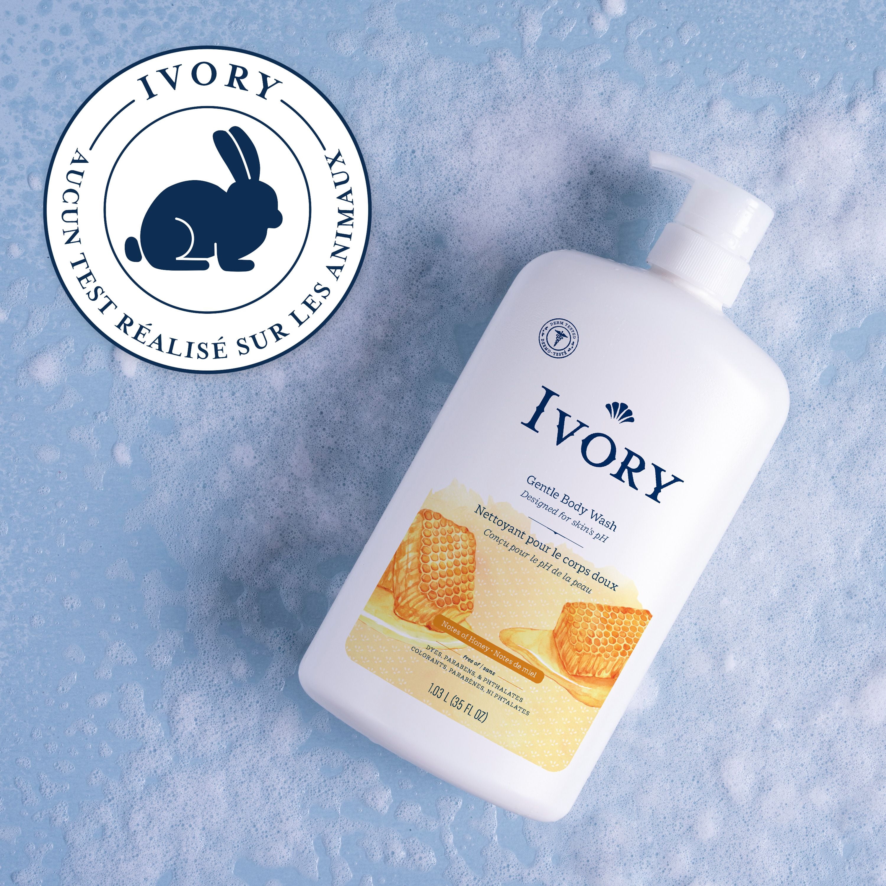 Ivory Nettoyant pour le Corps Doux & Délicat, Parfum Lait & Miel