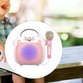 thumbnail image 3 of Kids Machine with 1 Microphones Rechargeable Kids Toys Built in Travel LED Light Show Pink, 3 of 6