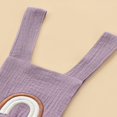 thumbnail image 4 of Baby Summer Ruffle Romper  Sleeveless Elastic Waist Rainbow Embroidery Strap Bodysuit, 4 of 6