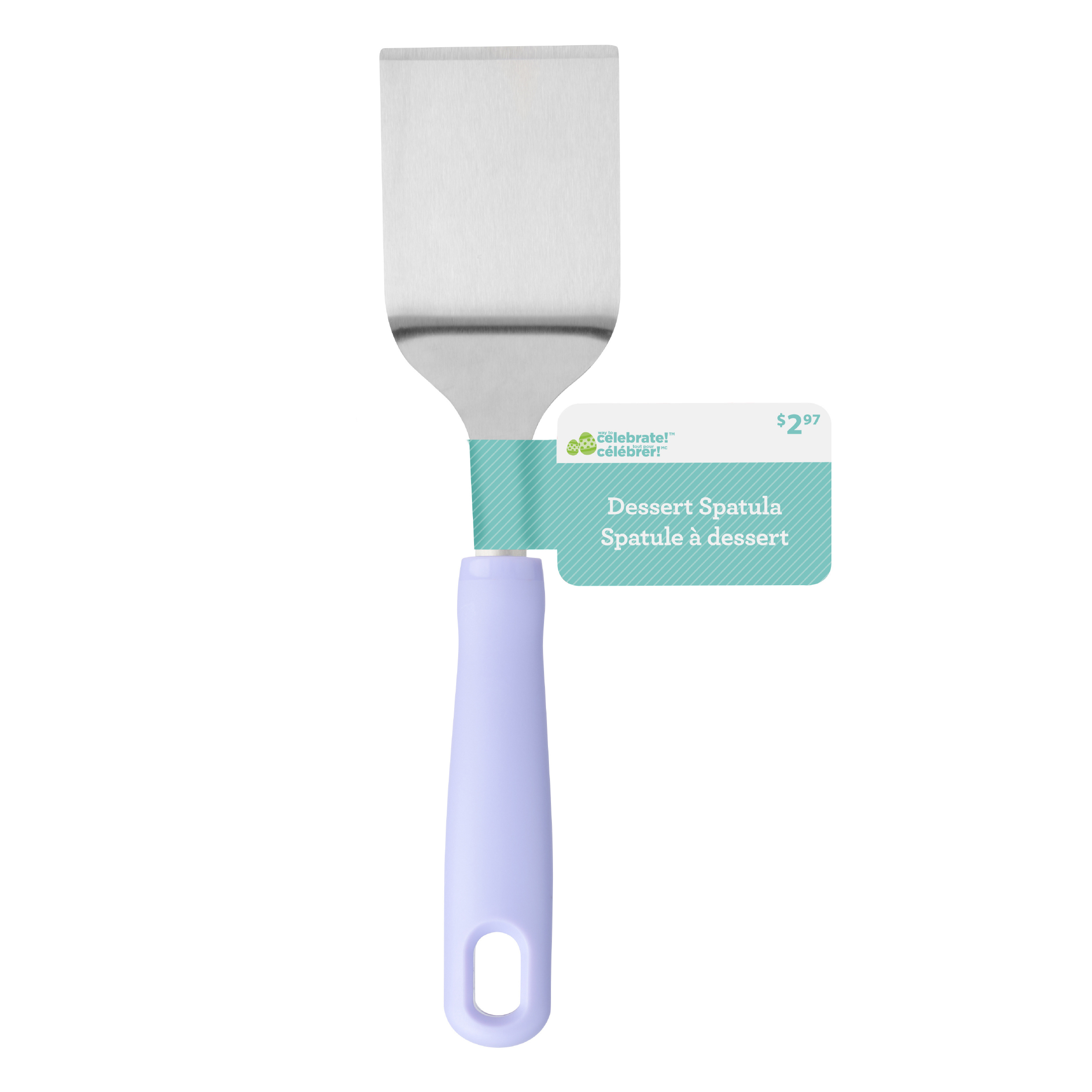 Spatule à dessert et à brownies en acier inoxydable Tout pour célébrer mauve, outil de pâtisserie pour Pâques
