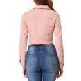 thumbnail image 3 of INSPIRE CHIC Veste en Jean pour Femme, Effilochée, Boutonnée, Lavée, Courte, m Rose, 3 of 6