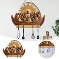 thumbnail image 1 of Elegant Wooden Wall Organizer for Entrance with 4 Hooks and Welcome Sign Functional Home Key Holder for Living Room Flat Mount Design Versatile Foyer Storage Home Accessory, 1 of 4