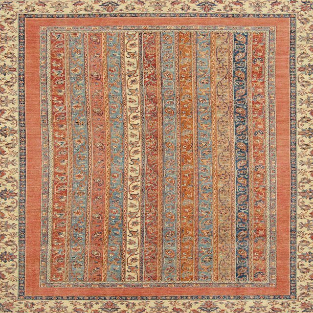 Ahgly Company Tapis d'Intérieur Carrés Abstraits Rouges Abstraits pour Aire, 4 Pieds Carré