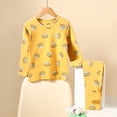 thumbnail image 4 of PMVFHDE Pyjama d'Été pour Fille, Mode Décontractée pour Enfants, Imprimé, Long, Tenue d'Intérieur Jaune, 3-4 Ans, 4 of 4